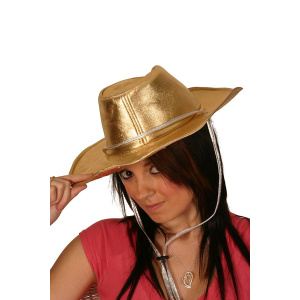 HAT COWBOY GOLD WITH SILVER CORD