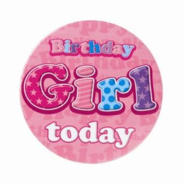 HAPPY BIRTHDAY BADGE GIRL 5CM