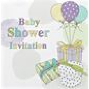 BABY SHOWER INVITATION FOIL 6 PK