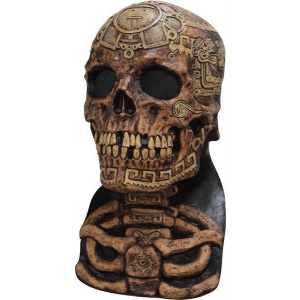 AZTEC SKELETON HEAD AND NECK LATEX MASK