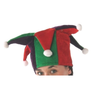 HAT JESTER TALL WITH MULTI POINTS RED &AMP;