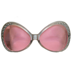 LARGE SILVER FRAMED GLASSES WITH PINK