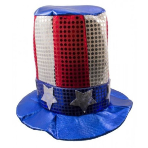 USA PARTY TOP HAT, SEQUIN