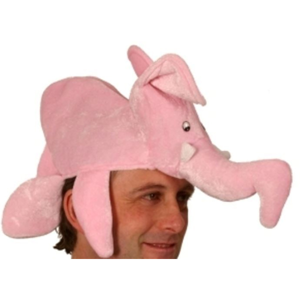 HAT ANIMAL PINK ELEPHANT & TRUNK