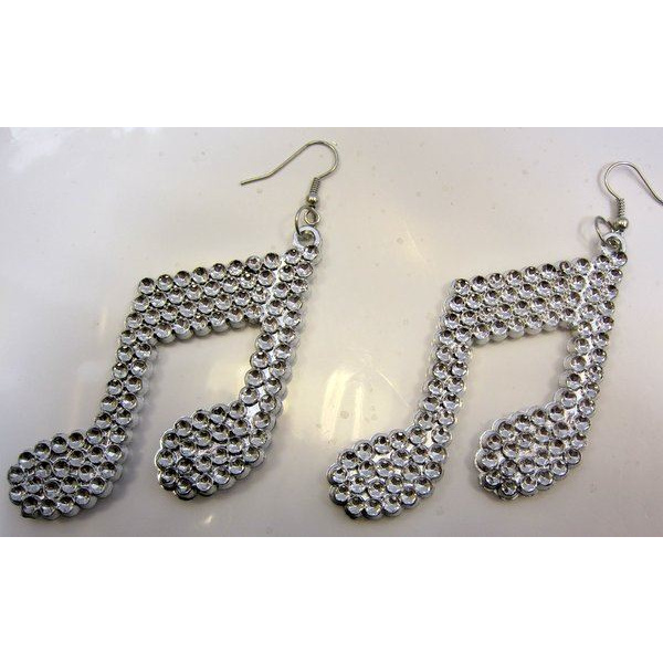 MUSIC NOTE SHAPED EARRINGS SILVER