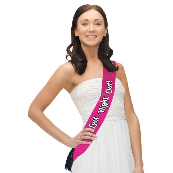 HEN PARTY SASH PINK POLYESTER