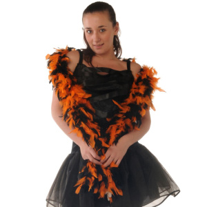 BOAS FEATHER BLACK & ORANGE 1.8M