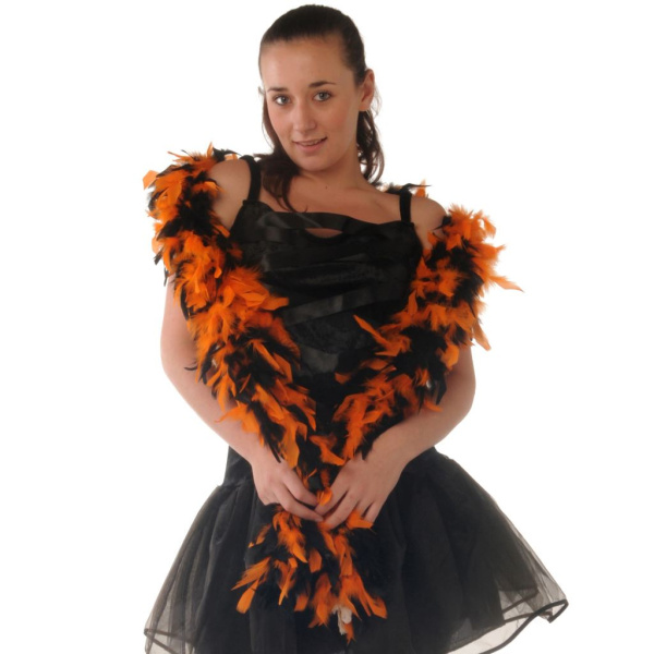 BOAS FEATHER BLACK & ORANGE 1.8M