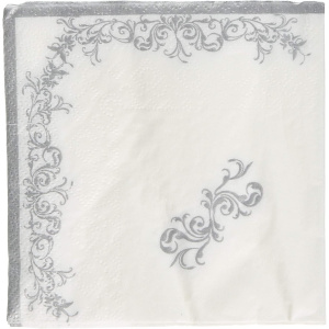 NAPKINS IMPERIAL SILVER 2 PLY 25X2