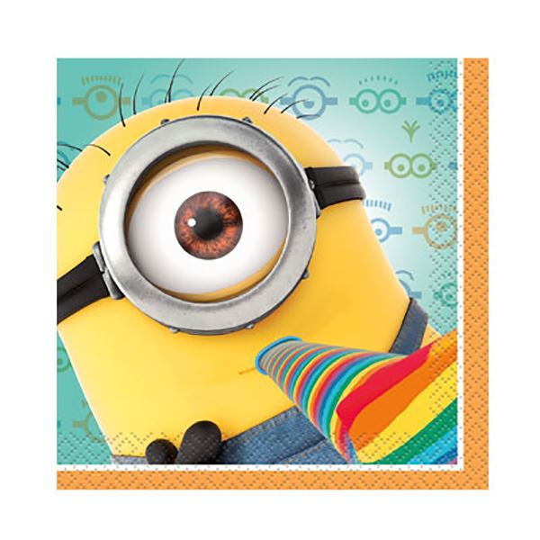 DESPICABLE ME NAPKINS 24CM PACK OF 16