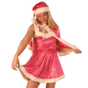 SANTA MISS VELVET PINK SEQUIN 4P