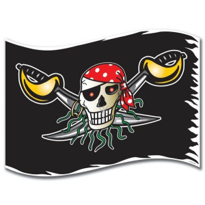 FLAG PIRATE RED BIRTHDAY 90 X 60CM