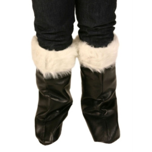 SANTA BOOT COVERS WITH WHITE FUR TRIM