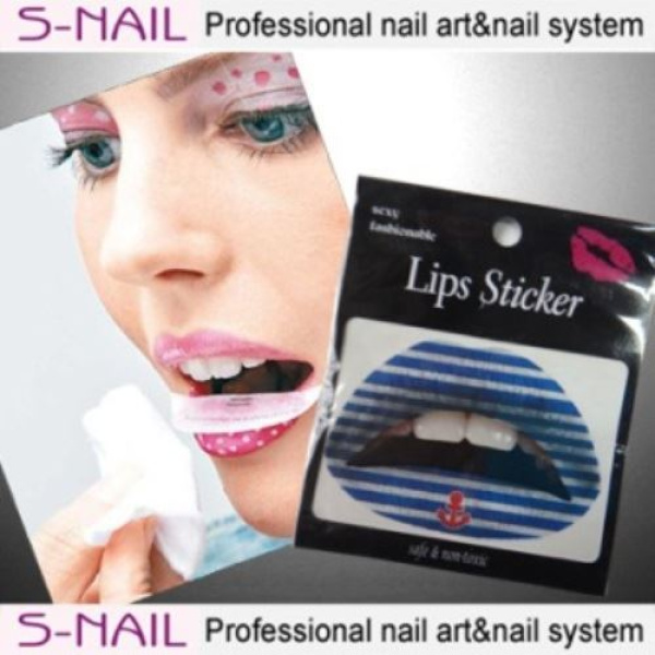 LIP TATTOO 2 IN PACKET BLUE-WHITE LINES