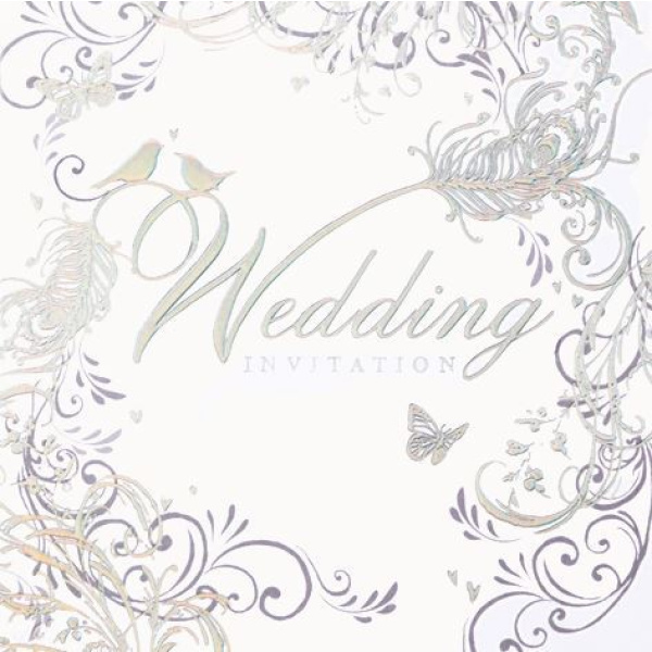 INVITATION WEDDING  FOIL 6 PK