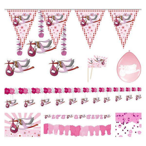 PINK STORK BABY SHOWER PARTY KIT