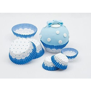 CUP CAKE CASES BLUE & WHITE SMALL 3 X 2C