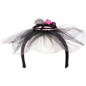 TIARA BLACK VEIL WITH BLACK SPIDER