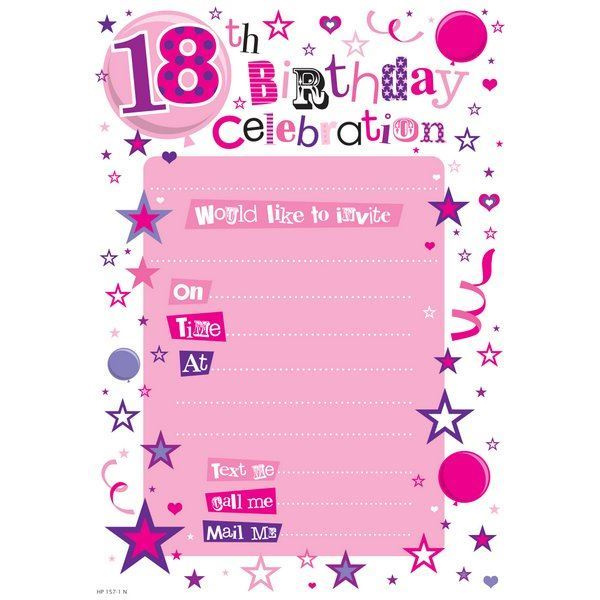 INVITATION BIRTHDAY 18TH FEMALE 20