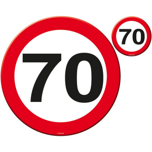 PLACE MAT TRAFFIC SIGN 70TH BIRTHDAY