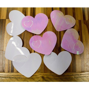 CONFETTI HEARTS WHITE XXL