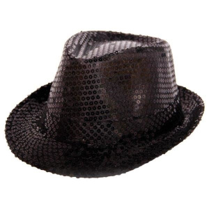 HAT TRILBY SEQUIN DELUXE BLACK