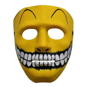 MASK FACE PLASTIC PAINTED SMILEY