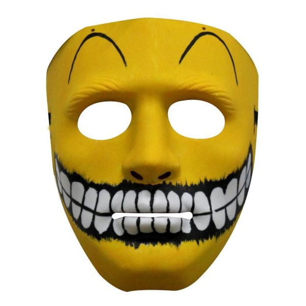 MASK FACE PLASTIC PAINTED SMILEY