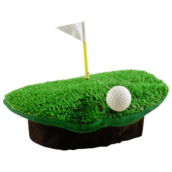 NOVELTY GOLF HAT GREEN WITH FLAG & BALL