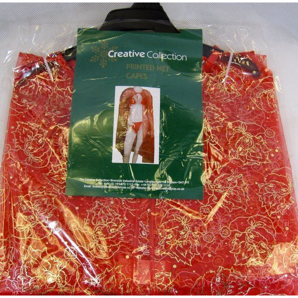 CLOAK SANTA MISS,RED NET GOLD PATTEN