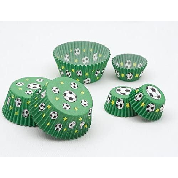 CUP CAKE CASES FOOTBALL SMALL 3X2CM 100