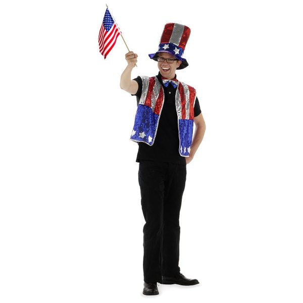 USA PARTY WAISTCOAT, HAT & BOWTIE