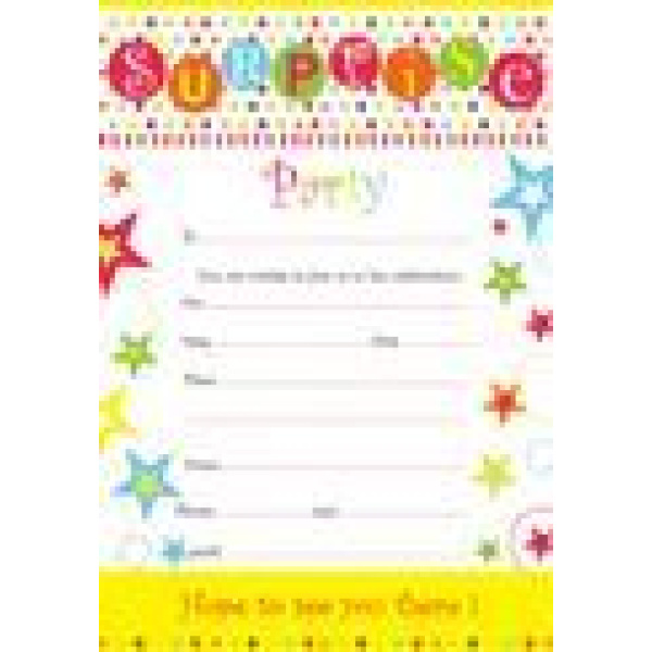 INVITATION PARTY SURPRISE 20 SHEET