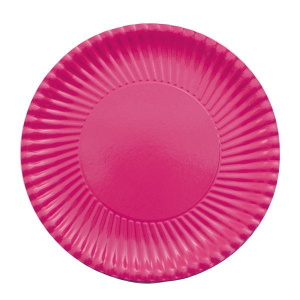 PLATES CARD 23CM FUCHSIA 10'S