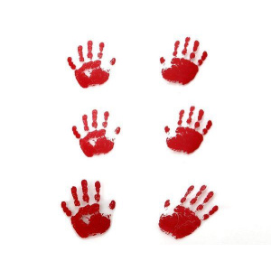 BLOOD RED HANDS (GELATIN) 6 PIECES