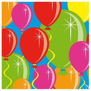 BALLOON DESIGN PACK OF 20 NAPKINS 25CM