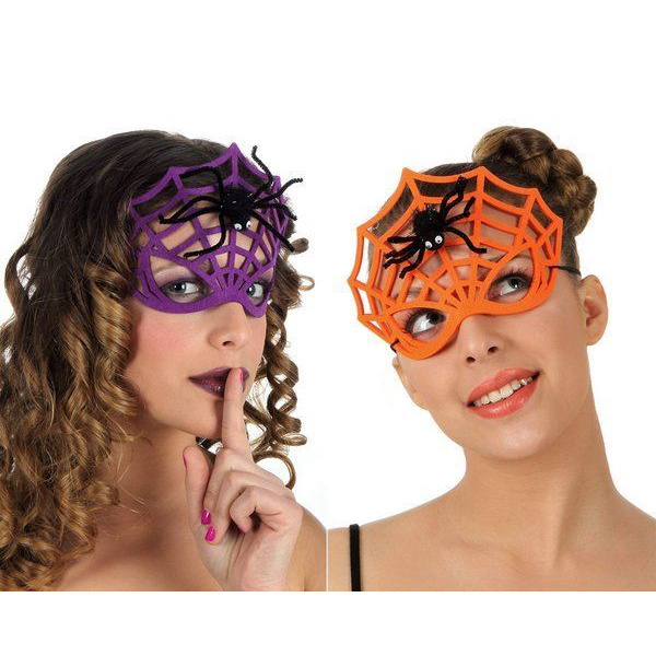 ORANGE & PURPLE SPIDER EYE MASK PK OF 2