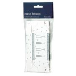 CAKE BOX FOIL SILVER WHITE 8 IN PACK