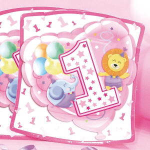 BABY GIRL PLATES SQUARE AGE 1 19CM 10'S