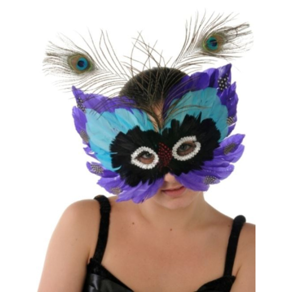 MASK FEATHER 3 TIER PEACOCK 2 DESIGN