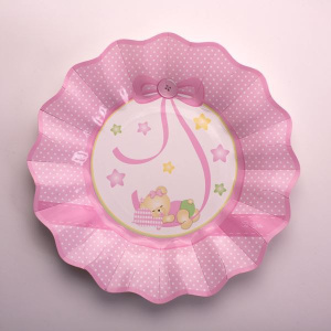 BABY GIRL NANNA PLATES CARD 21CM 8'S