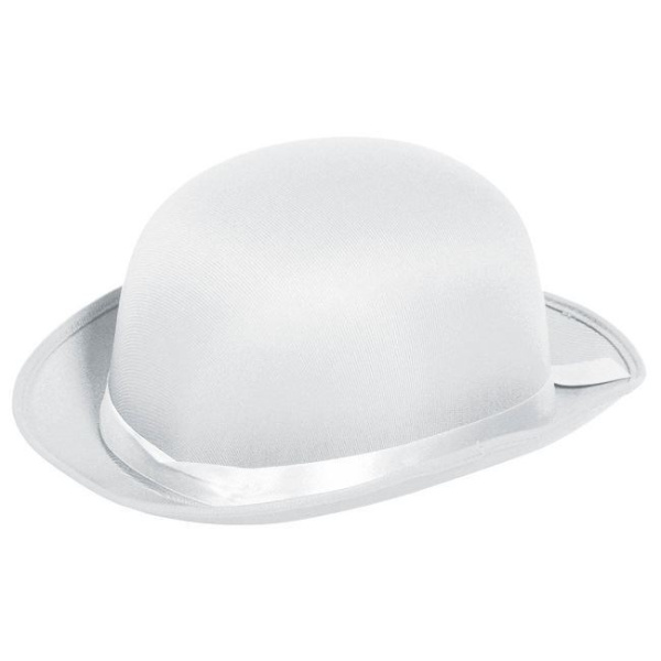 HAT BOWLER FELT WHITE ONE SIZE FITS ALL