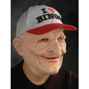 I LOVE BINGO ELDERLY MAN MASK WITH CAP