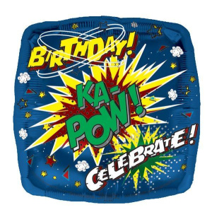 BALLOON FOIL HAPPY KA POW BIRTHDAY