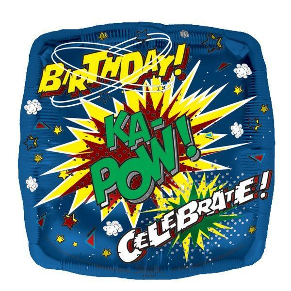 BALLOON FOIL HAPPY KA POW BIRTHDAY