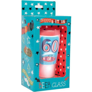 KEEPSAKE GLASS BEER FOR 60TH BIRTHDAY