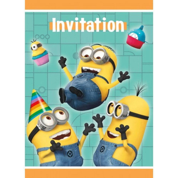 DESPICABLE ME PARTY INVITATIONS PK OF 6