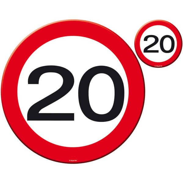 PLACE MAT TRAFFIC SIGN 20TH BIRTHDAY