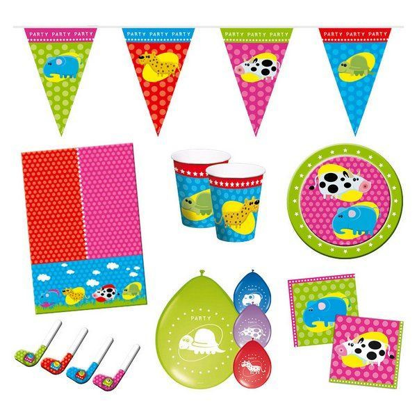 PARTY KIT FOR 8 ANIMAL DESIGN