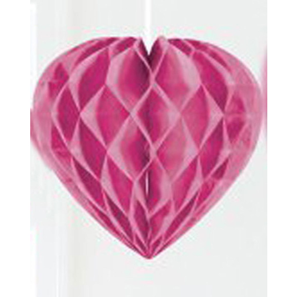 HONEYCOMB PAPER HEART PINK 30CM